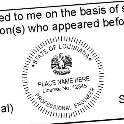 State of Louisiana Engineer Seal Seal Imprint