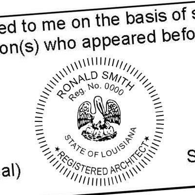 State of Louisiana Architect Seal Imprint