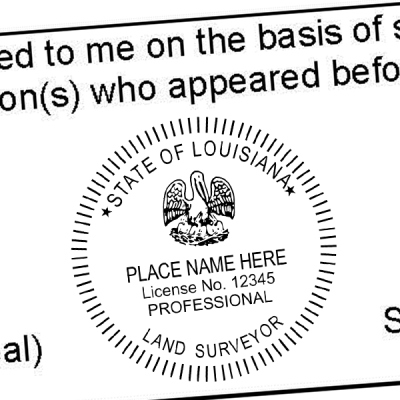 State of Louisiana Land Surveyor Seal Imprint