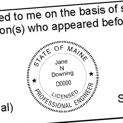 State of Maine Engineer Seal Seal Imprint
