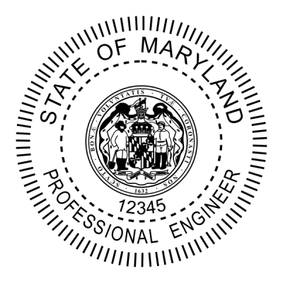 State of Maryland Engineer Seal Seal Body and Imprint