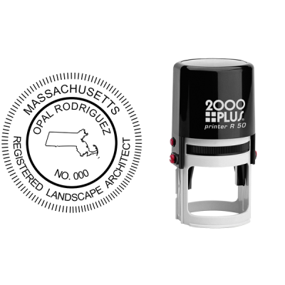 State of Massachusetts Landscape Architect Seal Body and Imprint