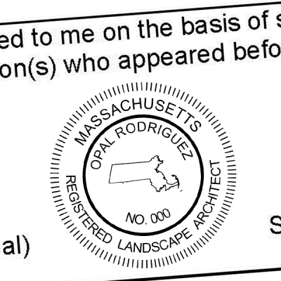 State of Massachusetts Landscape Architect Seal Imprint