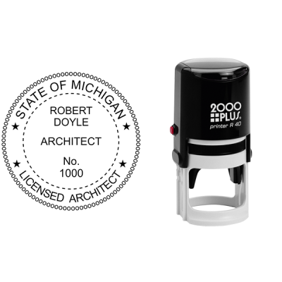 State of Michigan Architect Seal Body and Imprint