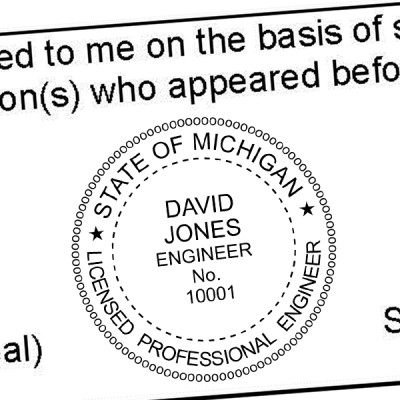 State of Michigan Engineer Seal Seal Imprint
