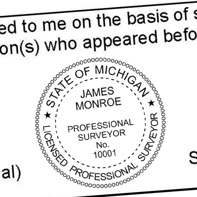 State of Michigan Surveyor Seal Imprint