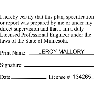 State of Minnesota Engineer Certification