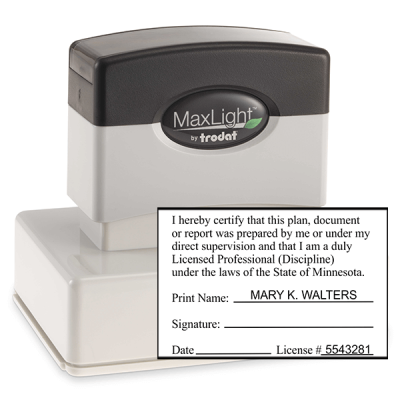 State of Minnesota Plan Certification stamp for all Disciplines