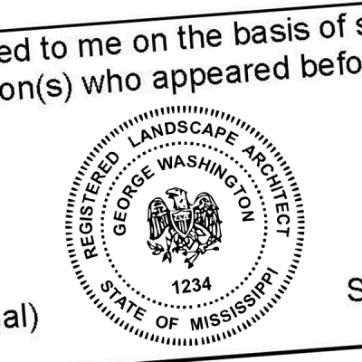 State of Mississippi Landscape Architect Seal Imprint