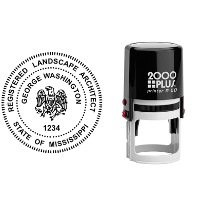 State of Mississippi Landscape Architect Seal Body and Imprint
