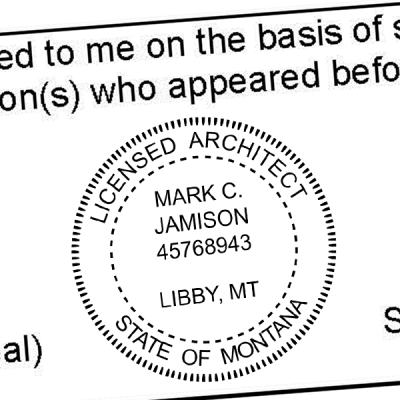 State of Montana Architect Seal Imprint