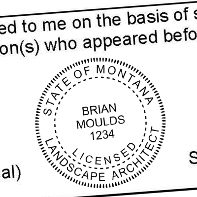 State of Montana Landscape Architect Milled Border Seal Imprint