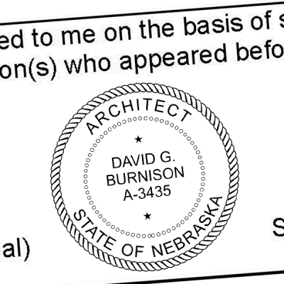 State of Nebraska Architect Seal Imprint