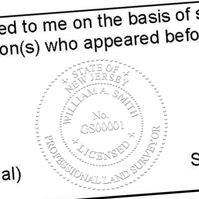 State of New Jersey Surveyor Seal Imprint