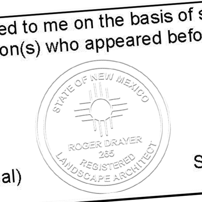 State of New Mexico Landscape Architect Seal Imprint