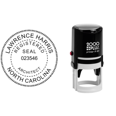 State of North Carolina Architect Seal Body and Imprint