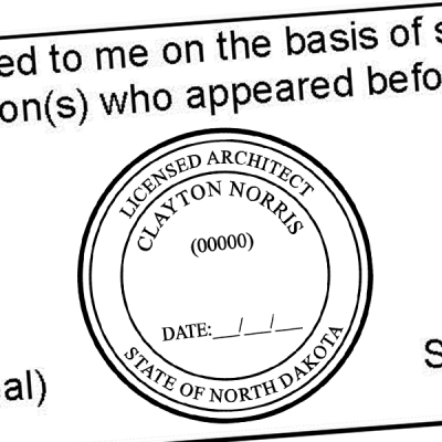 State of North Dakota Architect Seal Imprint