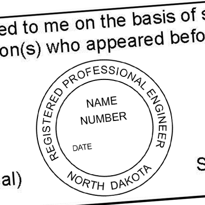 State of North Dakota Engineer Seal Imprint