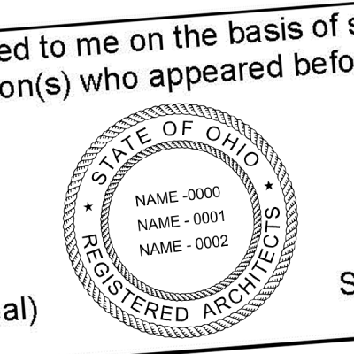 State of Ohio Architect Three Names Seal Imprint