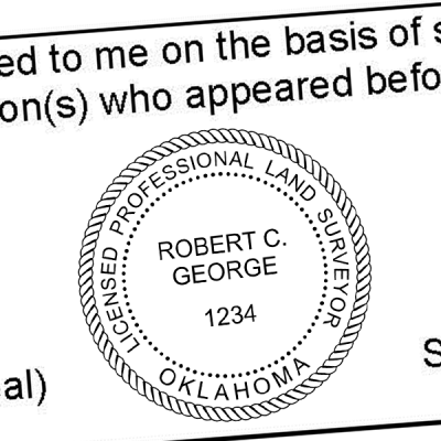State of Oklahoma Land Surveyor Seal Imprint