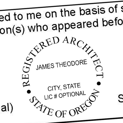 State of Oregon Architect Seal Imprint