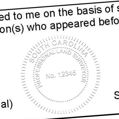 State of South Carolina Land Surveyor Seal Imprint