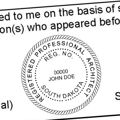 State of South Dakota Architect Seal Imprint