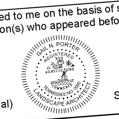 State of Tennessee Landscape Architect Seal Imprint