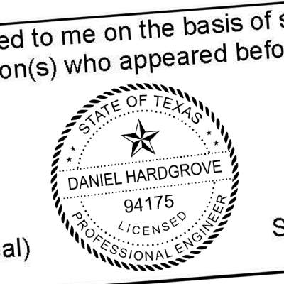 State of Texas Engineer Seal Seal Imprint