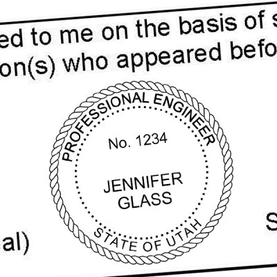 State of Utah Engineer Seal Seal Imprint