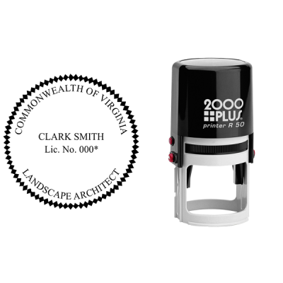 State of Virginia Landscape Architect Seal Body and Imprint