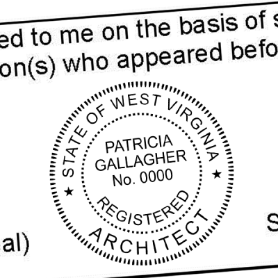 State of West Virginia Architect Seal Imprint