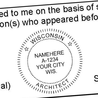 State of Wisconsin Architect Seal Imprint
