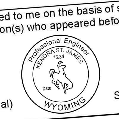 State of Wyoming Engineer Seal Seal Imprint