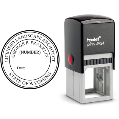 State of Wyoming Landscape Architect Seal Body and Imprint