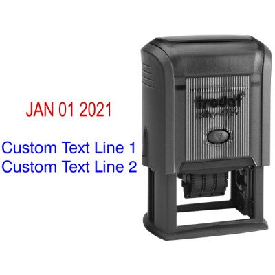 Self-Inking Date Stamp with Custom Text  Body and Design