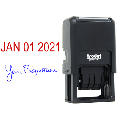 Self-Inking Date and Signature Stamp Body and Design