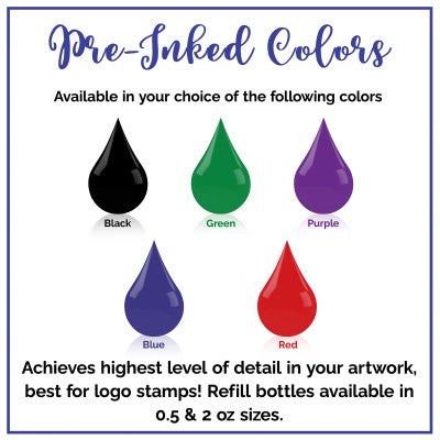 The Georgia Notary Public Round Stamp pre-inked version comes with 5 different color options: Black, green, purple, blue, and red.