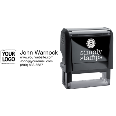 Self-Inking Logo Stamp with Custom Text - Stamp Body and Design