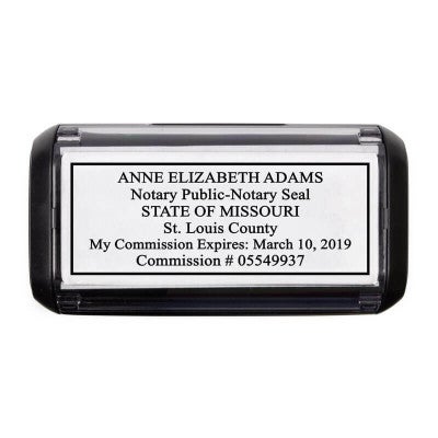 Missouri Notary Rectangle Overhead shot of index label