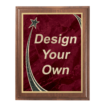 Walnut 8" x 10" Plaque with Step Edge & Rising Star Plate