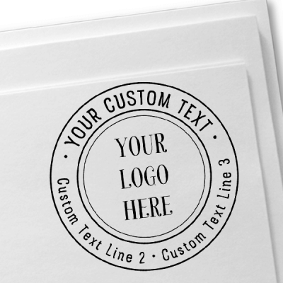 Example of the Double Ring Custom Logo Round Stamp
