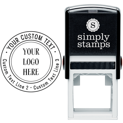Impression of the Double Ring Custom Logo Round Stamp