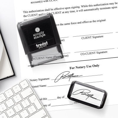 Example of Trodat Printy 4912 with is used with the Medium Self-Inking Signature Custom Stamp
