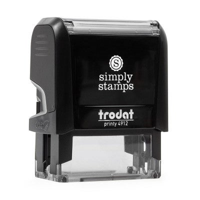Angled view of Trodat Printy 4912 which is used with the Medium Self-Inking Signature Custom Stamp