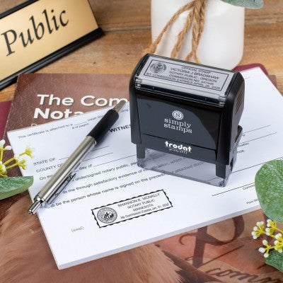 Minnesota Notary Seal Stamp on a document