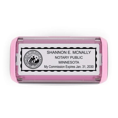 Minnesota Pink Rectangle Notary Stamp