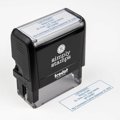 U.S. Virgin Islands Notary Stamp Next to the Impression on Paper