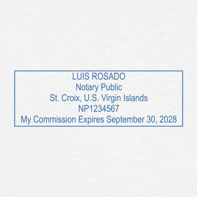 U.S. Virgin Islands Notary Stamp Impression on Paper