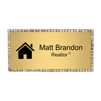 Bling Realtor Engraved Name Tag